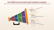 Megaphone Announcement PPT Template With Four Levels        